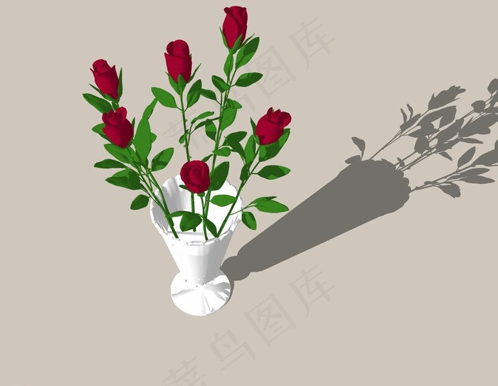 玫瑰花3d模型图片