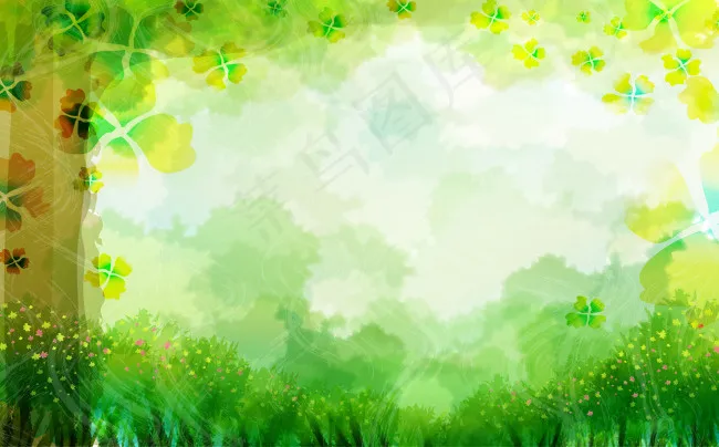 婚礼四叶草底图(7874X5906(DPI:50))psd模版下载