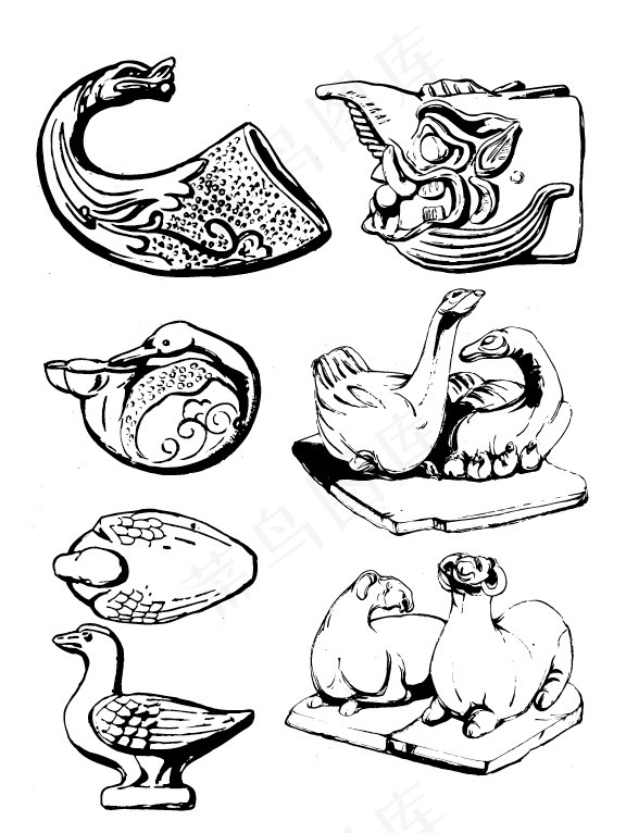 传统吉祥动物纹样天鹅