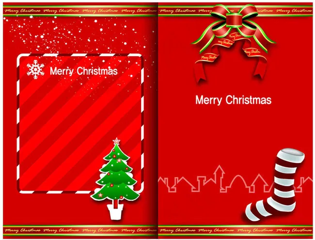 红色圣诞节贺卡矢量素材