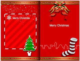 红色圣诞节贺卡矢量素材