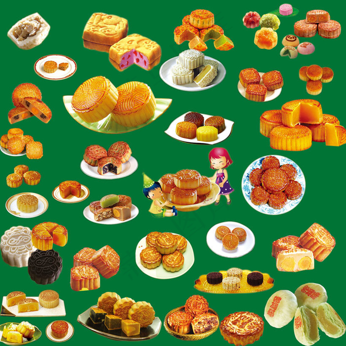 月饼图集合PSD素材(1417X1417(DPI:36))psd模版下载