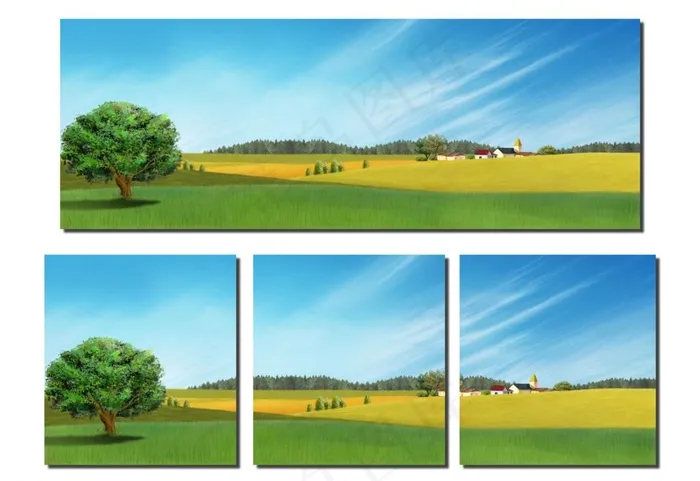 无框画 风景图片(4134X3071(DPI:300))psd模版下载