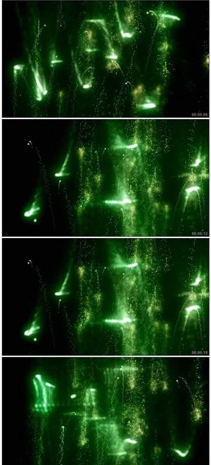 酷炫暗绿粒子飞舞闪光背景