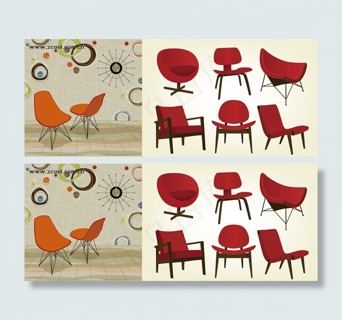时尚椅子矢量素材