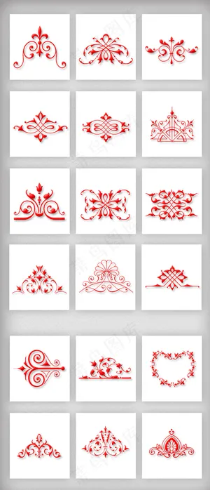 欧式古典花纹边框中国风装饰元素