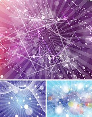 梦幻光斑动感射线背景矢量图