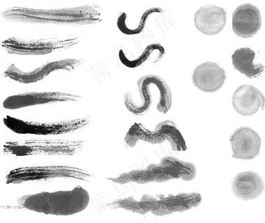 免扣水墨墨迹素材