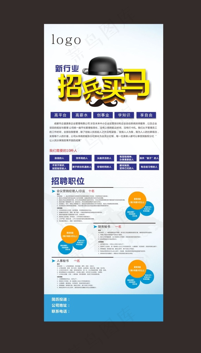 招聘易拉宝cdr矢量模版下载