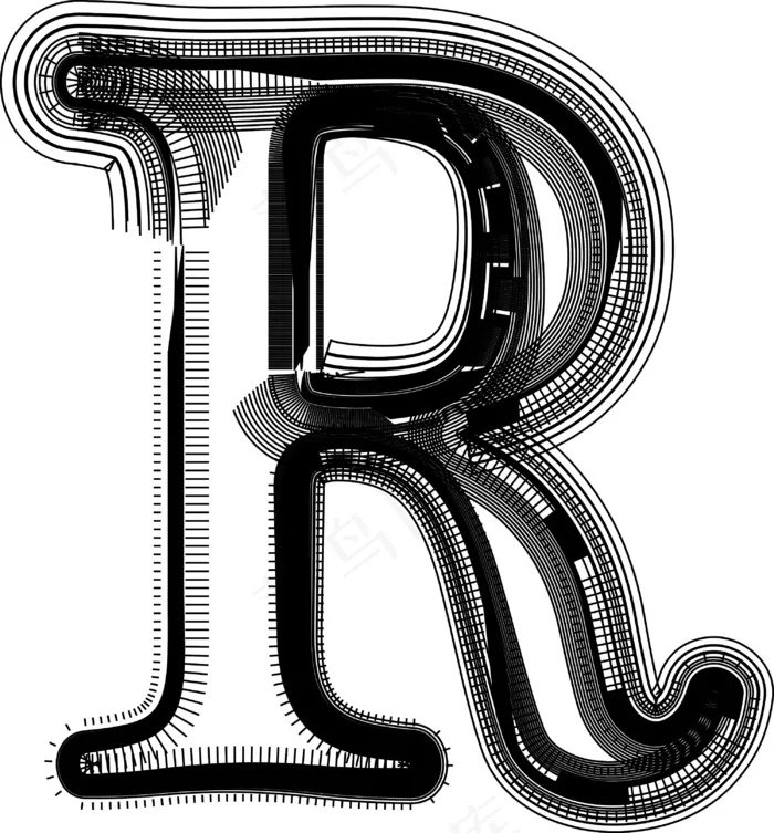 字体说明字母Reps,ai矢量模版下载