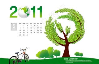 日历高清PSD分层素材美丽的春天