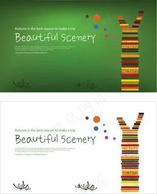 创意长方型大树