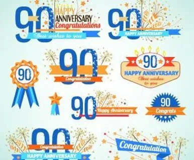 快乐的周年庆典设计矢量图10