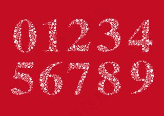 创意树叶枝条数字设计矢量素材