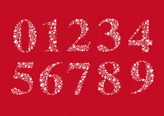 创意树叶枝条数字设计矢量素材