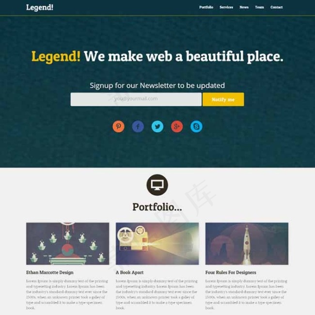 Legend单页面HTML5模板
