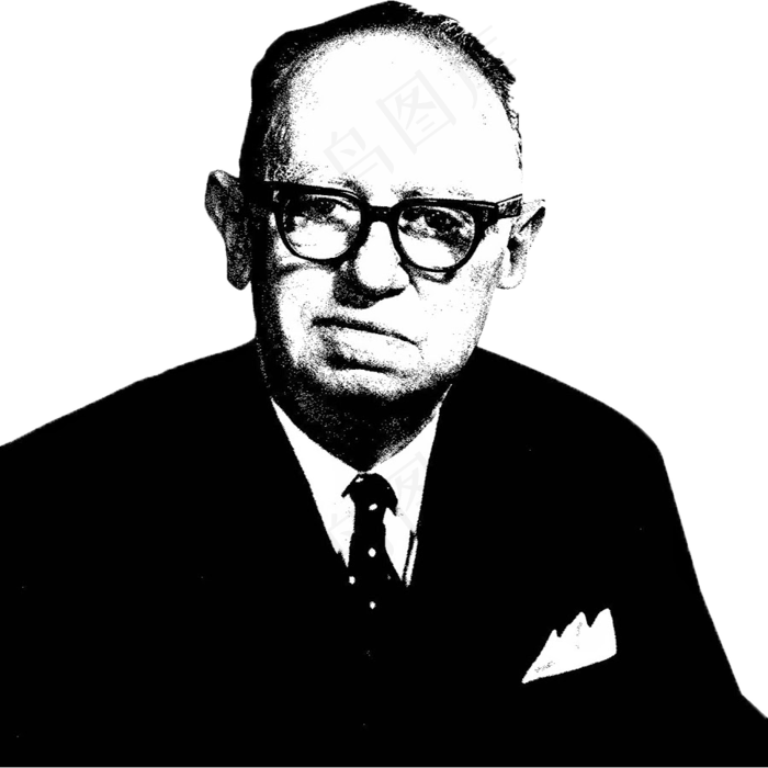 黑白李奥贝纳肖像 广告大师免扣素材