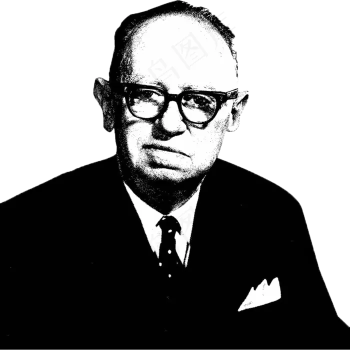 黑白李奥贝纳肖像 广告大师免扣素材