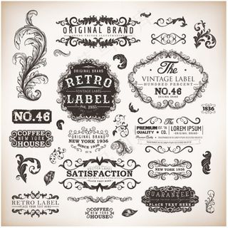 欧式花纹花边02—矢量素材模板下载