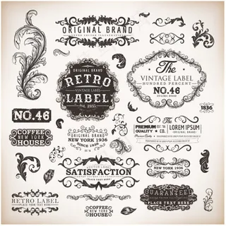 欧式花纹花边02—矢量素材模板下载