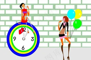 都市女性 手绘图片