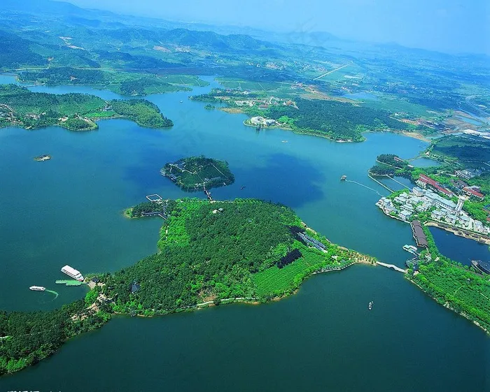 天目湖鸟瞰图图片