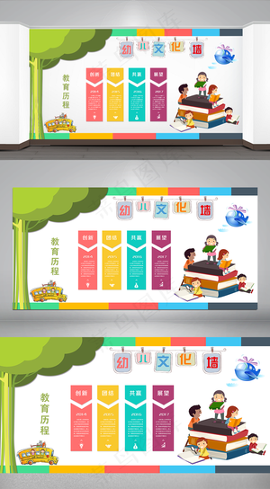 幼儿园教育历程宣传文化墙