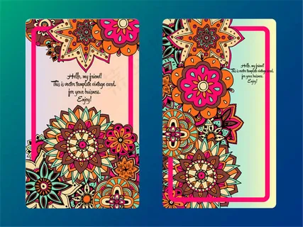 花卉图案婚礼邀请函背景图片