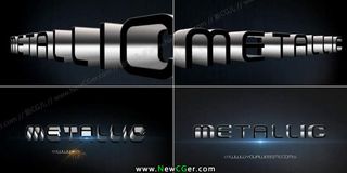 黑色金属立体文字特效AE模板