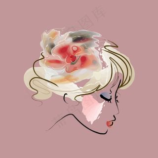 印花矢量图 T恤图案 人物 女人 ...