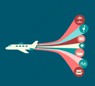 创意飞机度假元素矢量素材