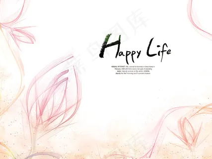 韩国粉色线条图案PSD素材