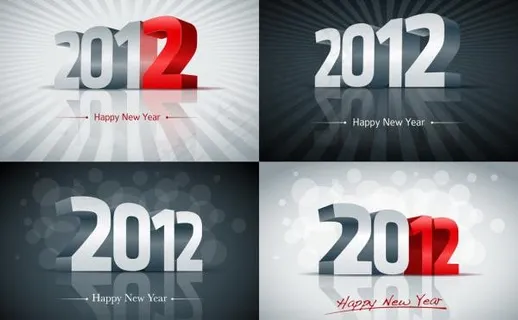 立体2012字体矢量素材