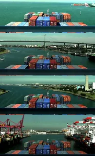 高清物流航运港口船舶出港视频