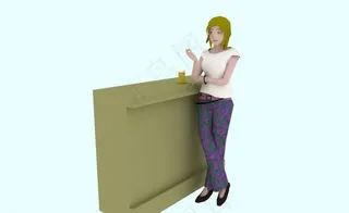 酒吧抽烟喝啤酒的女孩图片