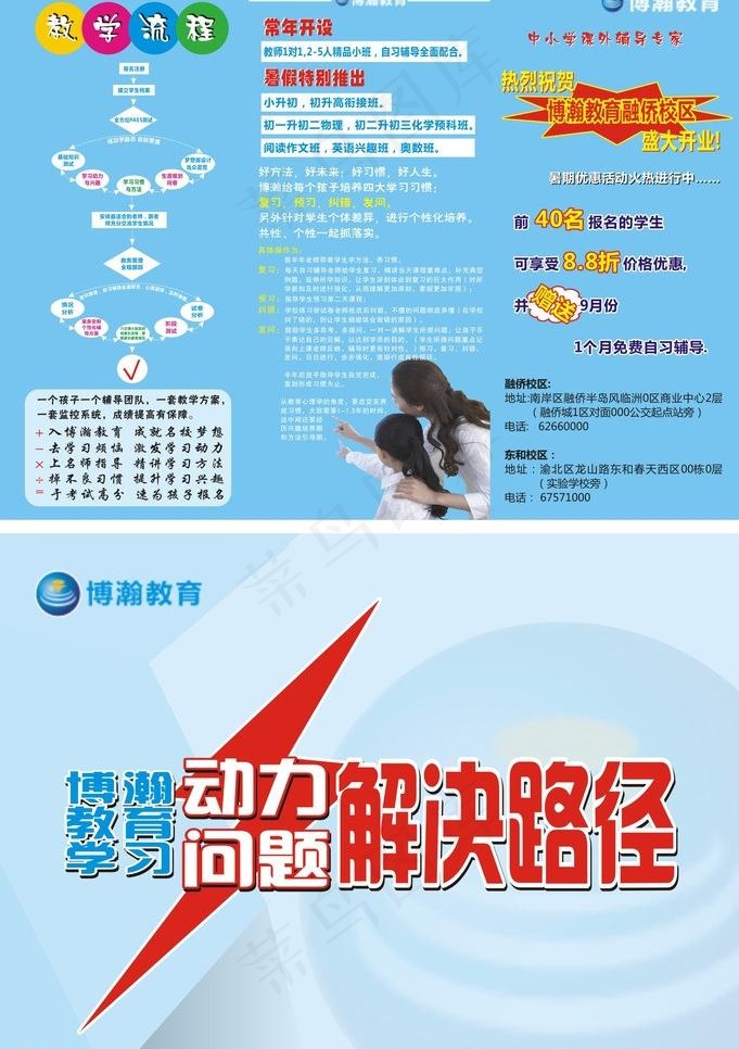教育培训三折页图片cdr矢量模版下载