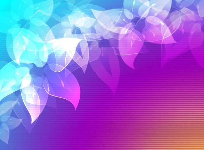 彩虹花朵背景矢量