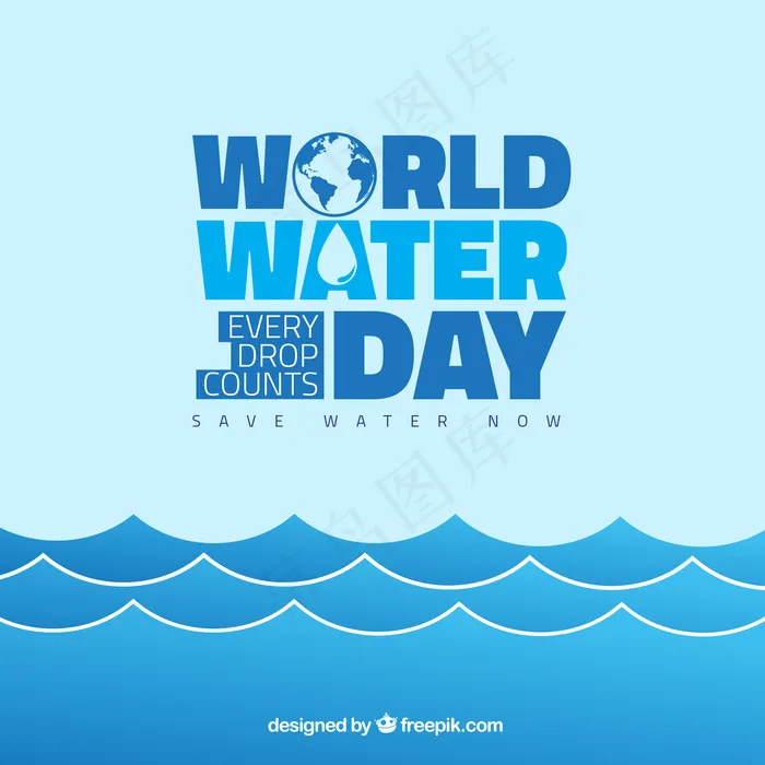 世界水日蓝波背景ai矢量模版下载