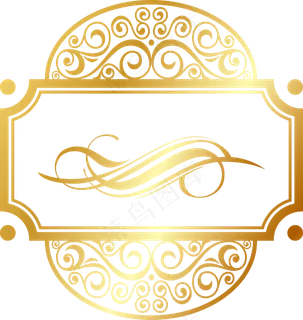 金色高档花纹花边底纹边框png透明...