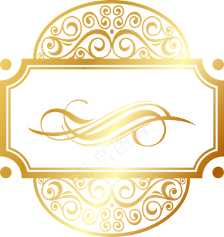 金色高档花纹花边底纹边框png透明...