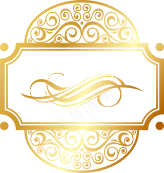 金色高档花纹花边底纹边框png透明...