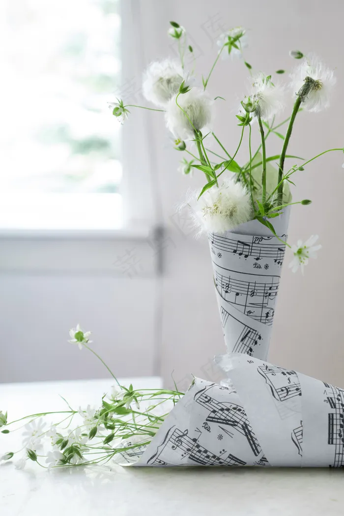 简约小清新文艺风插花静物摆拍背景