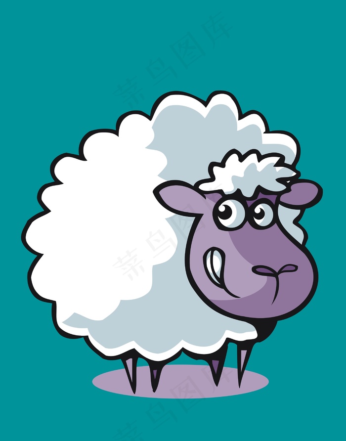 卡通动物绵羊插画