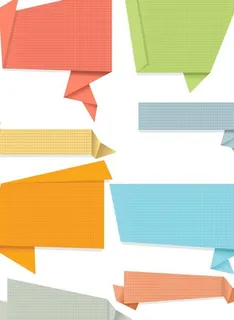 彩色网格纸张折纸矢量图