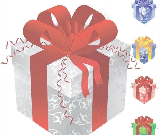 彩色礼品包装矢量素材