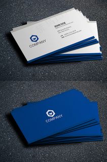 高档简约蓝色商务名片设计