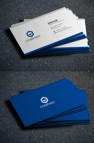 高档简约蓝色商务名片设计