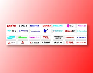 索尼 LG 厦华 新飞 美菱 容声 小天鹅 格力  新科  三星  海信  海尔  TCL 创维 长虹 康佳 三菱 志高  大金 步步高 万利达 先锋 LOGO