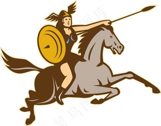 瓦尔基里亚马逊战士的骑手