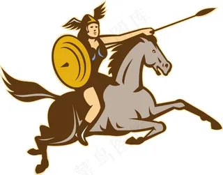 瓦尔基里亚马逊战士的骑手